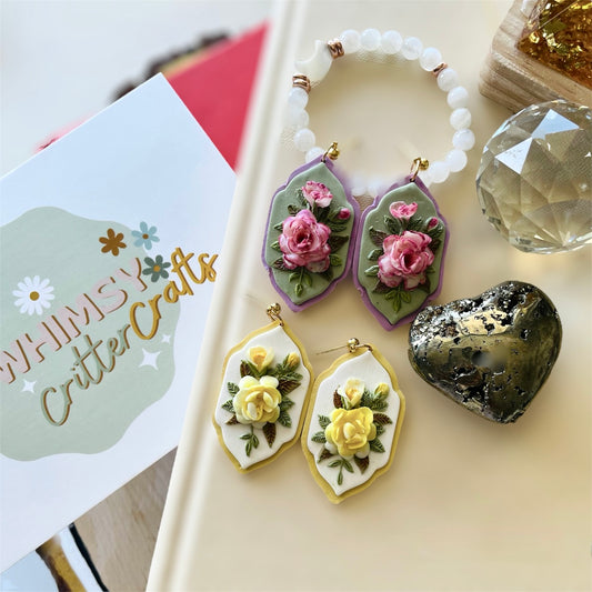 Handmade vintage peonies earrings are designed to capture the timeless beauty of peonies, celebrated for their lush, layered petals and classic charm. 