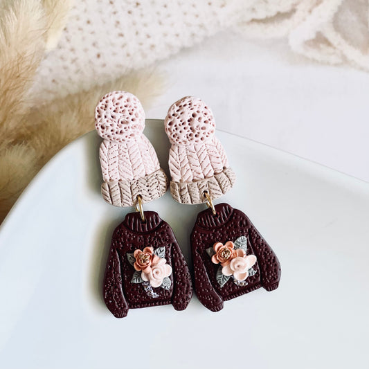 Floral Sweater and cute woolly hats