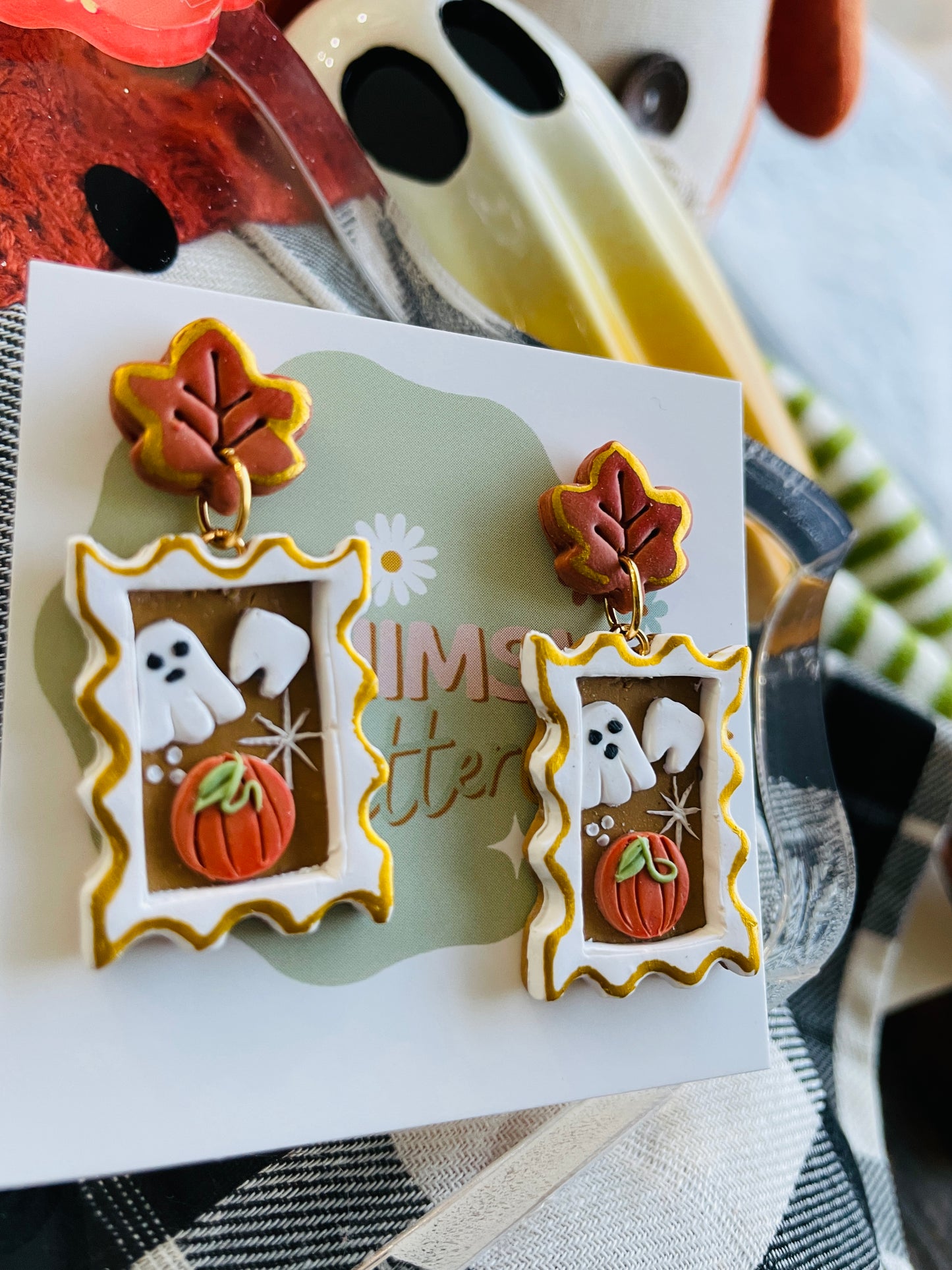 Spooky Post Stamp Earrings