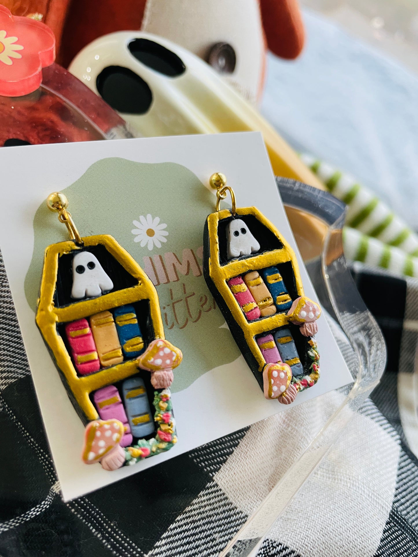 Miniature Coffins Book self Earrings