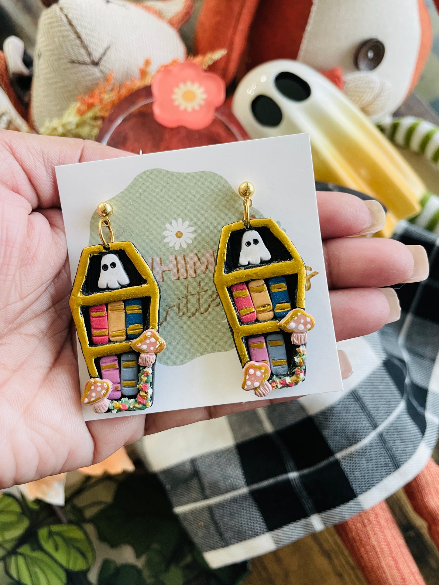 Miniature Coffins Book self Earrings